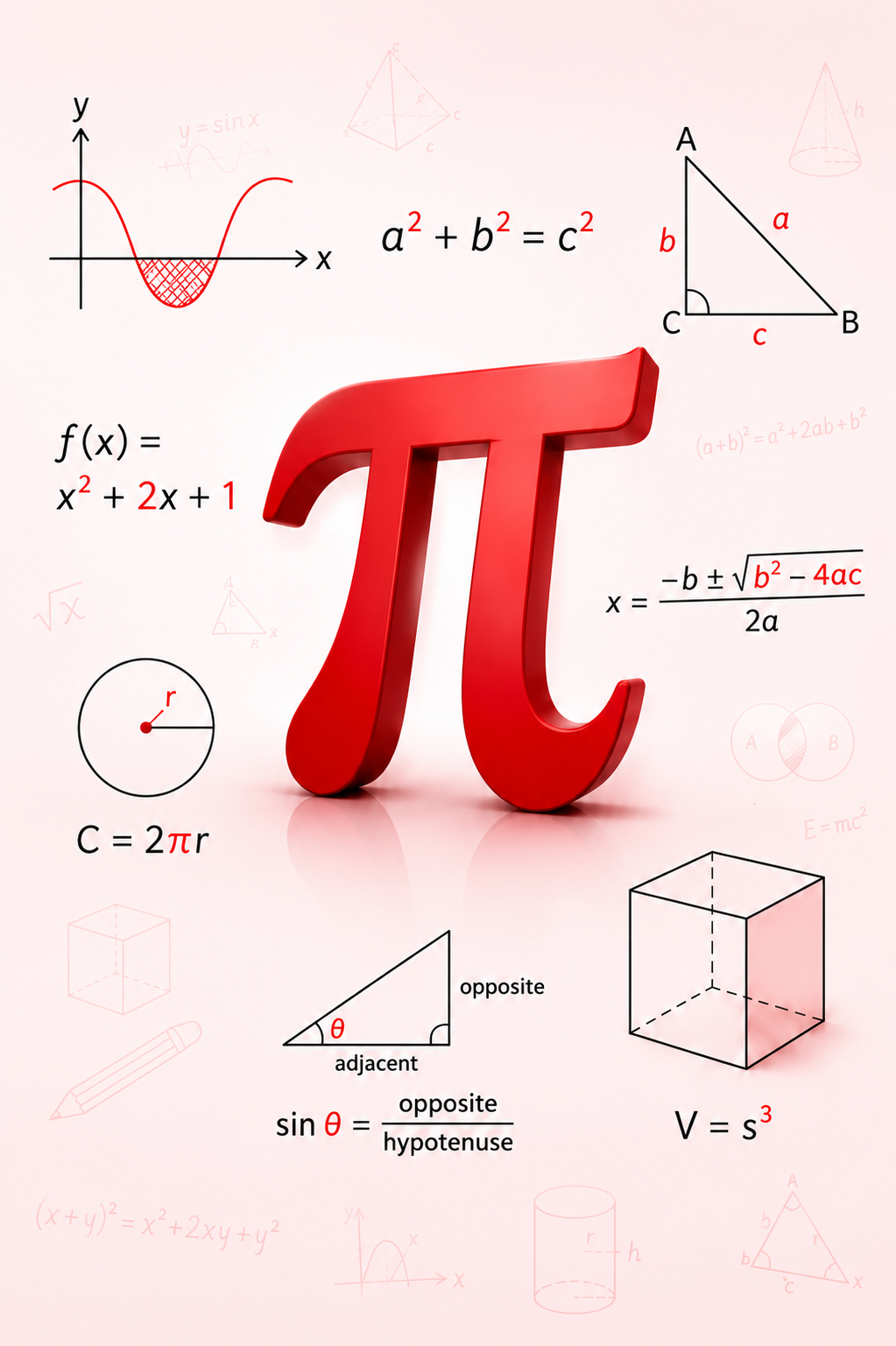 Mathematical formulas and the pi symbol