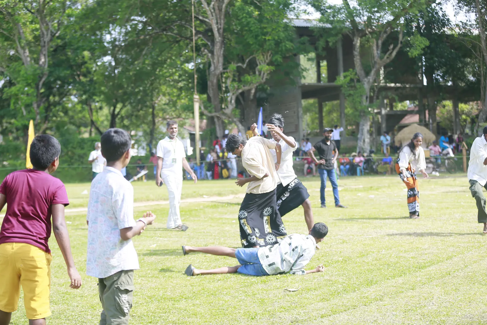 Students enjoying an outdoor group activity together